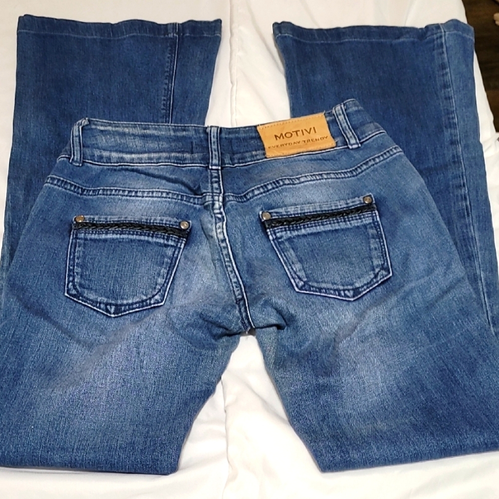 Motivi Everyday Trendy Flare Leg Blue Jeans Size 4